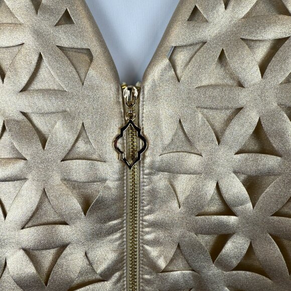 NWT Lilly Pulitzer Mango Laser Cut Shift Dress, Size L in Gold - Picture 6 of 10